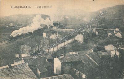 Carte postale ancienne Vue Générale — Beauchastel (Ardèche)