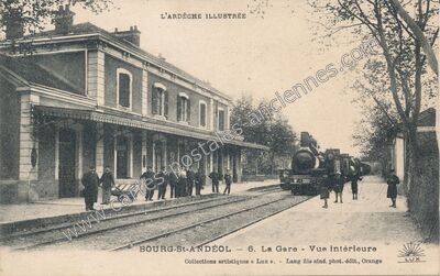 Carte postale ancienne La Gare - Vue intérieure — Bourg-Saint-Andéol (Ardèche)