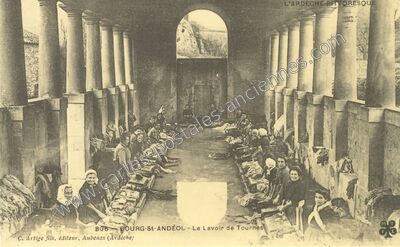 Carte postale ancienne Le Lavoir de Tournes — Bourg-Saint-Andéol (Ardèche)