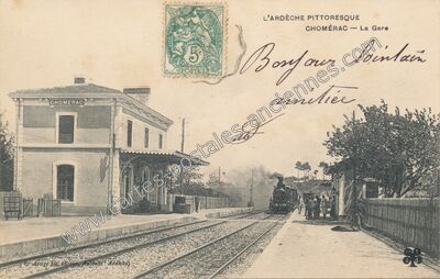 Carte postale ancienne La Gare — Chomérac (Ardèche)