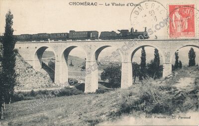 Carte postale ancienne Le Viaduc d'Ozon — Chomérac (Ardèche)