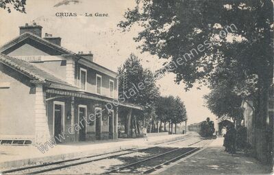 Carte postale ancienne La Gare — Cruas (Ardèche)