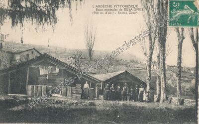 Carte postale ancienne L'Ardèche pittoresque - Eaux minérales - Source César — Désaignes (Ardèche)