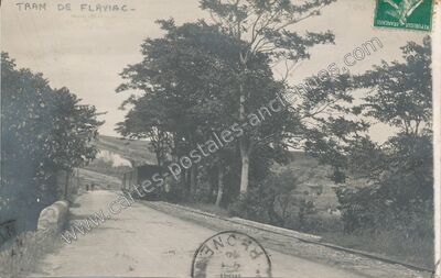 Carte postale ancienne Tram — Flaviac (Ardèche)