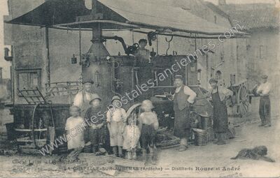 Carte postale ancienne Distillerie Roure et André — Lachapelle-sous-Aubenas (Ardèche)