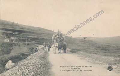 Carte postale ancienne Col de l'Escrinet — Gourdon (Ardèche)