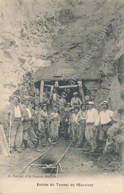 Carte postale ancienne Tunnel de L'Escrinet — Gourdon (Ardèche)