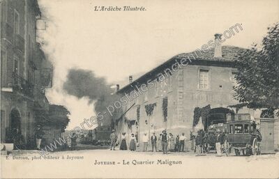 Carte postale ancienne Le Quartier Malignon — Joyeuse (Ardèche)