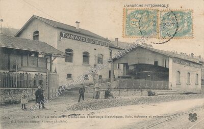 Carte postale ancienne Usines des Tramways électriques, Vals, Aubenas et extensions — Labégude (Ardèche)