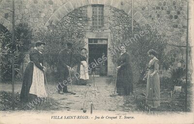 Carte postale ancienne Villa Saint-Régis - Jeu de Croquet — Labégude (Ardèche)