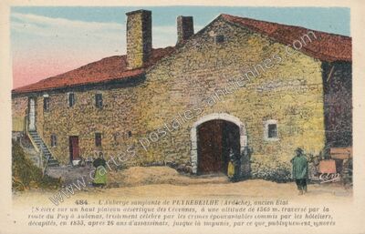 Carte postale ancienne Auberge de Peyrebeilhe — Lanarce (Ardèche)