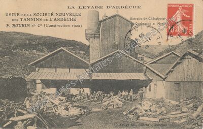 Carte postale ancienne Usine de la Société Nouvelle des Tannins de l'Ardèche — Lalevade-d'Ardèche (Ardèche)