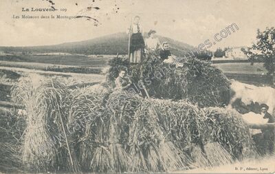 Carte postale ancienne Les Moissons dans la Montagne — Lalouvesc (Ardèche)