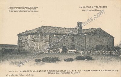 Carte postale ancienne Auberge de Peyrebeilhe — Lanarce (Ardèche)