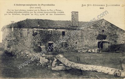 Carte postale ancienne Auberge de Peyrebeilhe — Lanarce (Ardèche)