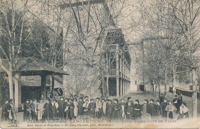 Carte postale ancienne Ecole supérieure de Filles — Largentière (Ardèche)
