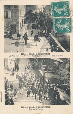 Carte postale ancienne Fêtes de Charité — Largentière (Ardèche)