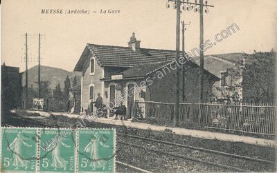 Carte postale ancienne La Gare — Meysse (Ardèche)