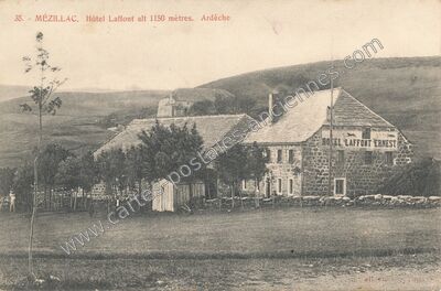 Carte postale ancienne Hôtel Laffont — Mézilhac (Ardèche)