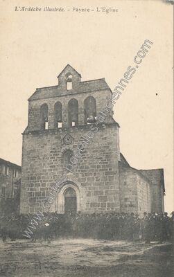 Carte postale ancienne L'Ardéche illustrée. - L'Eglise — Payzac (Ardèche)