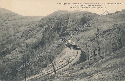 Carte postale ancienne Ligne pittoresque du Chemin de Fer LE POUZIN-AUBENAS Le Tunnel, Côté de Privas — Le Pouzin (Ardèche)
