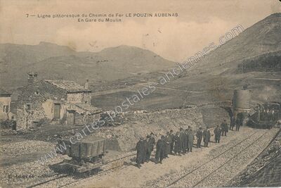 Carte postale ancienne Ligne pittoresque du Chemin de Fer LE POUZIN AUBENAS — Le Pouzin (Ardèche)