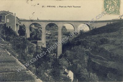 Carte postale ancienne Pont du Petit Tournon — Privas (Ardèche)