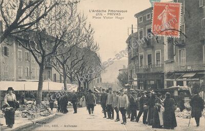 Carte postale ancienne L'Ardèche Pittoresque - Place Victor Hugo — Privas (Ardèche)