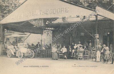 Carte postale ancienne Hôtel THÉODORE — Ruoms (Ardèche)