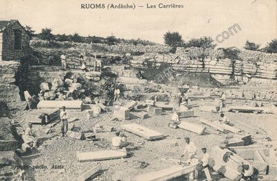 Carte postale ancienne Les Carrières — Ruoms (Ardèche)