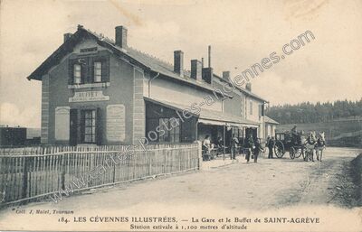 Carte postale ancienne La Gare et le Buffet — Saint-Agrève (Ardèche)