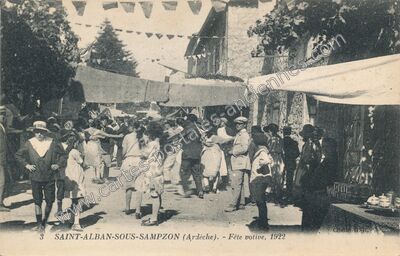 Carte postale ancienne St Alban sous Sampzon — Saint-Alban-Auriolles (Ardèche)