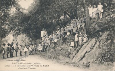 Carte postale ancienne Colonie de Vacances de l'Armée du Salut — Saint-Georges-les-Bains (Ardèche)