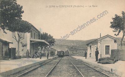 Carte postale ancienne La Gare — Saint-Jean-le-Centenier (Ardèche)