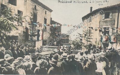 Carte postale ancienne Président Millerand — Saint-Jeure-d'Ay (Ardèche)