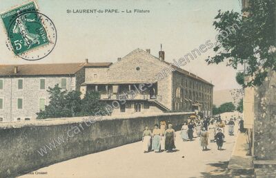 Carte postale ancienne La Filature — Saint-Laurent-du-Pape (Ardèche)