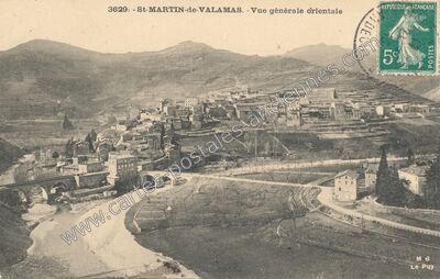 Carte postale ancienne Vue générale orientale — Saint-Martin-de-Valamas (Ardèche)