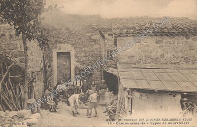 Carte postale ancienne Œuvre municipale des colonies scolaires - Cantonnements - Types de nourriciers — Saint-Michel-de-Chabrillanoux (Ardèche)