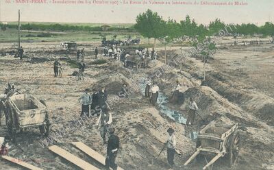 Carte postale ancienne Inondations des 8-9 Octobre 1907 — Saint-Péray (Ardèche)