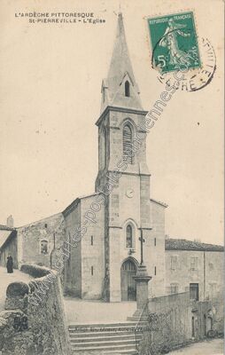 Carte postale ancienne L'Ardèche pittoresque - L'Eglise — Saint-Pierreville (Ardèche)