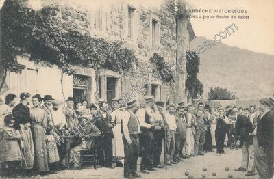 Carte postale ancienne Jeu de Boules du Vallot — Saint-Pons (Ardèche)