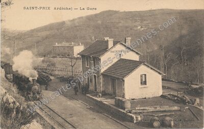 Carte postale ancienne La Gare — Saint-Prix (Ardèche)