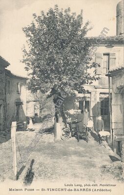 Carte postale ancienne Maison Pizon — Saint-Vincent-de-Barrès (Ardèche)