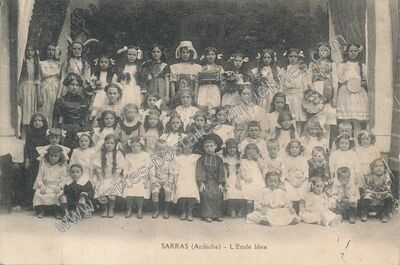 Carte postale ancienne L'Ecole libre — Sarras (Ardèche)