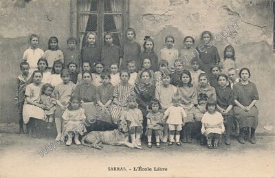 Carte postale ancienne L'École Libre — Sarras (Ardèche)