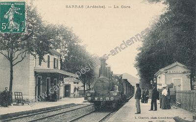 Carte postale ancienne La Gare — Sarras (Ardèche)