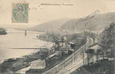 Carte postale ancienne Vue générale — Serrières (Ardèche)