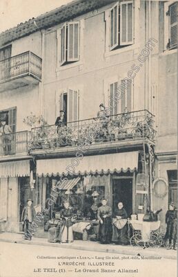 Carte postale ancienne Le Grand Bazar Allamel — Le Teil (Ardèche)