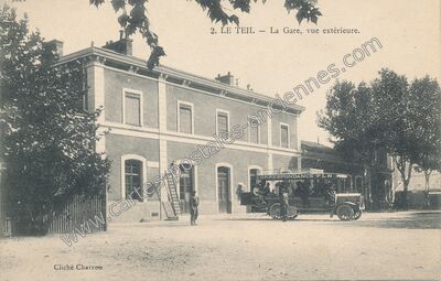 Carte postale ancienne La Gare, vue extérieure — Le Teil (Ardèche)