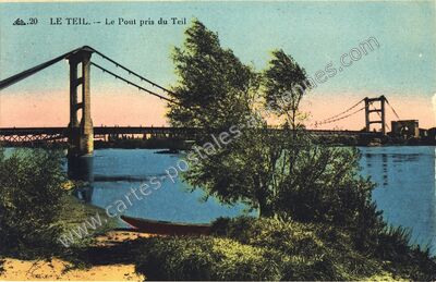 Carte postale ancienne Le Pont pris du Teil — Le Teil (Ardèche)